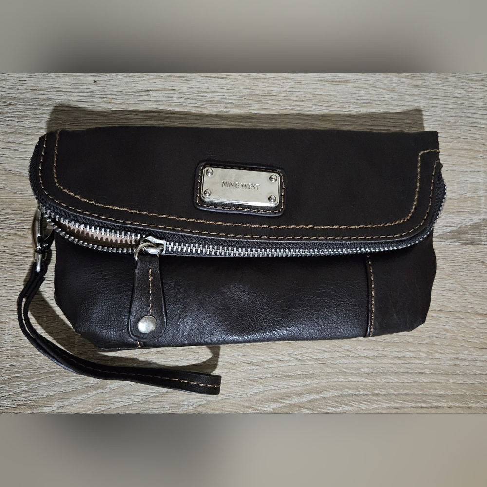 Nine West clutch purse, brown
